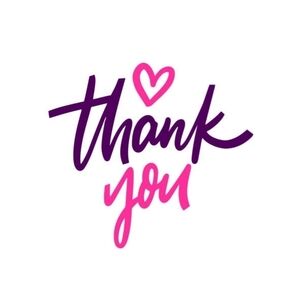 Purple and Pink Thank You Sign